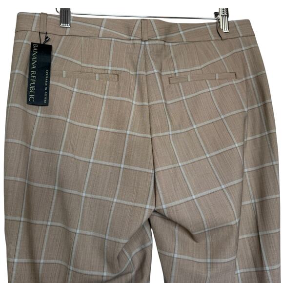 NWT Banana Republic Ryan Slim Straight-Fit  Wool Blend Windowpane Pants Size 8 - Picture 7 of 10